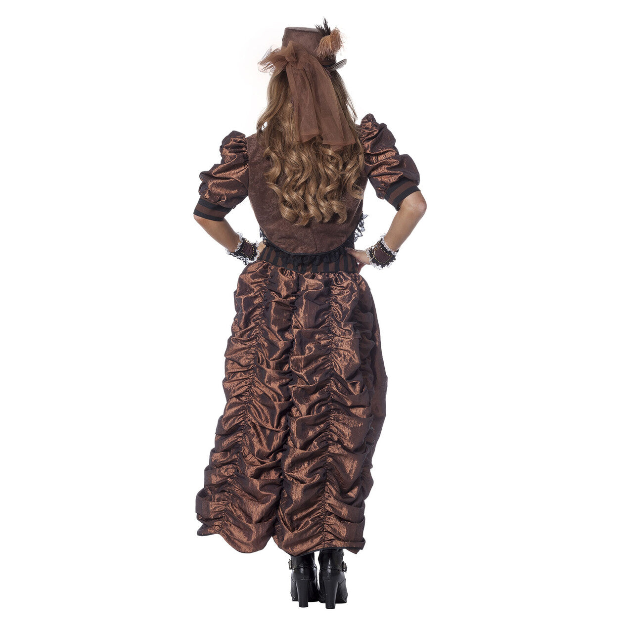 Op deze afbeelding zie je een Kostuums, van het merk Wilbers. Dark Steampunk Luxe Vrouw Kostuum