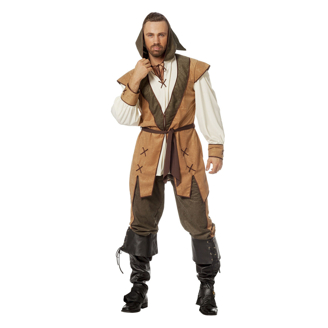 Op deze afbeelding zie je een Kostuums, van het merk Wilbers. Sherwood Hero Man Kostuum