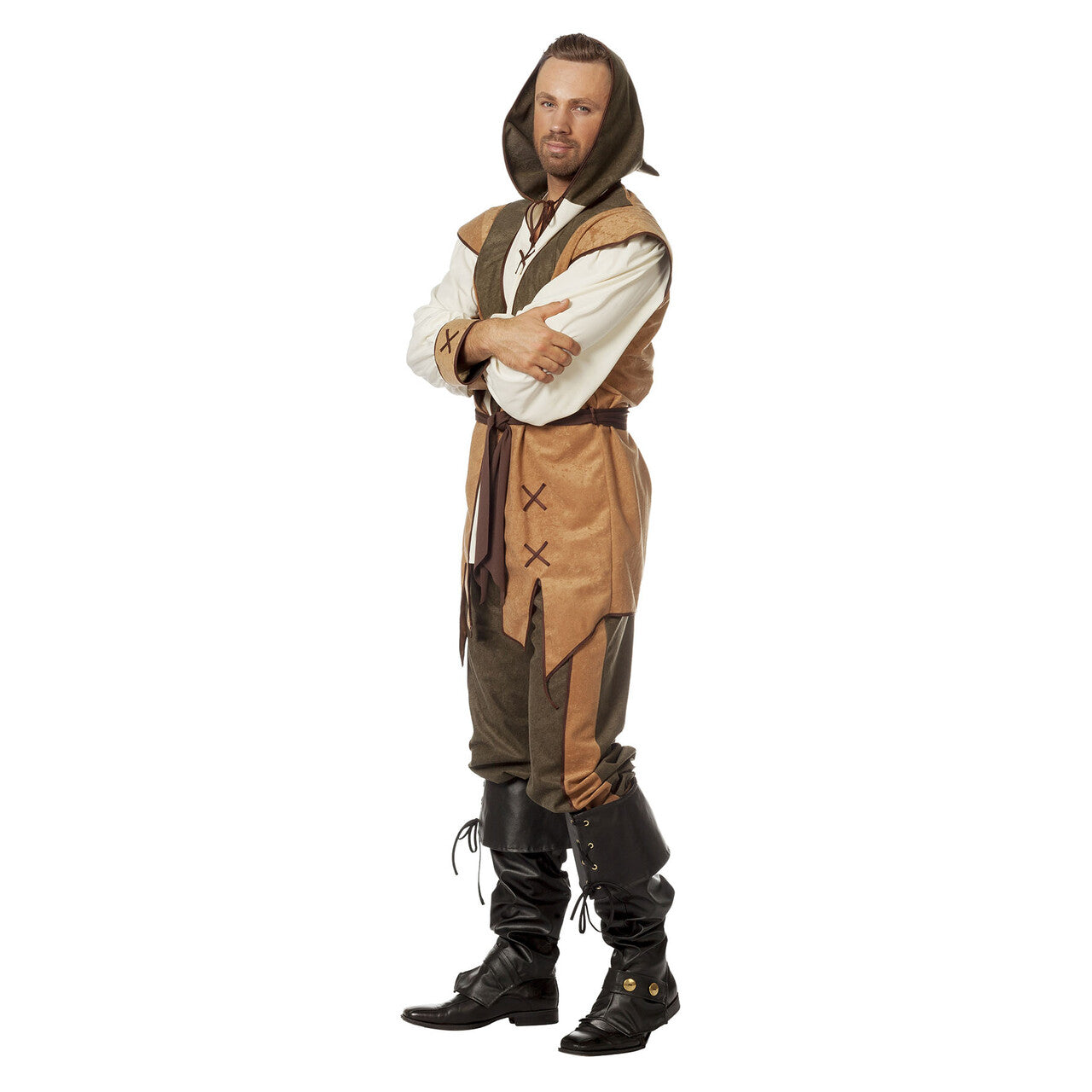 Op deze afbeelding zie je een Kostuums, van het merk Wilbers. Sherwood Hero Man Kostuum