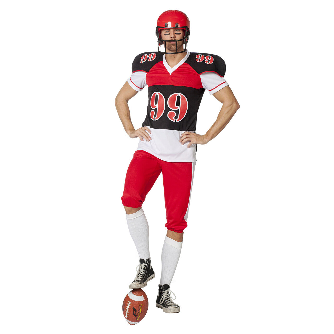 Op deze afbeelding zie je een Kostuums, van het merk Wilbers. American Football End Zone Man Kostuum