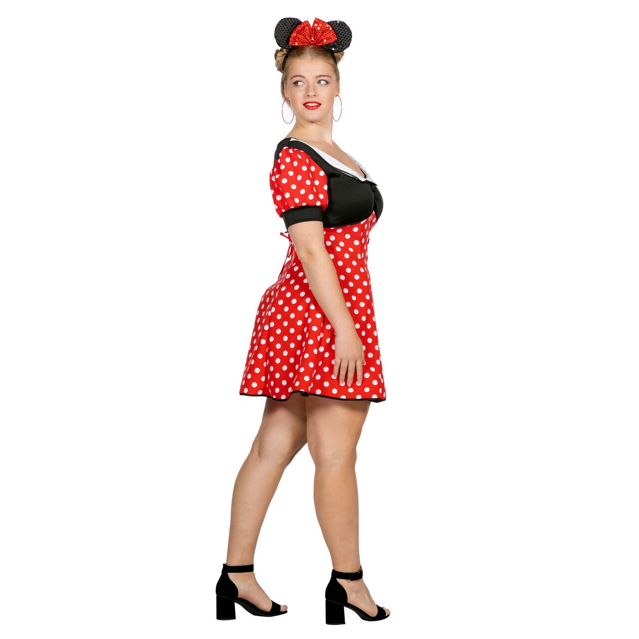 Op deze afbeelding zie je een Kostuums, van het merk Wilbers. Minnie De Dottige Muis Vrouw Kostuum