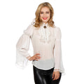 Piraten / Gothic Blouse Wit Wijde Mouw Vrouw