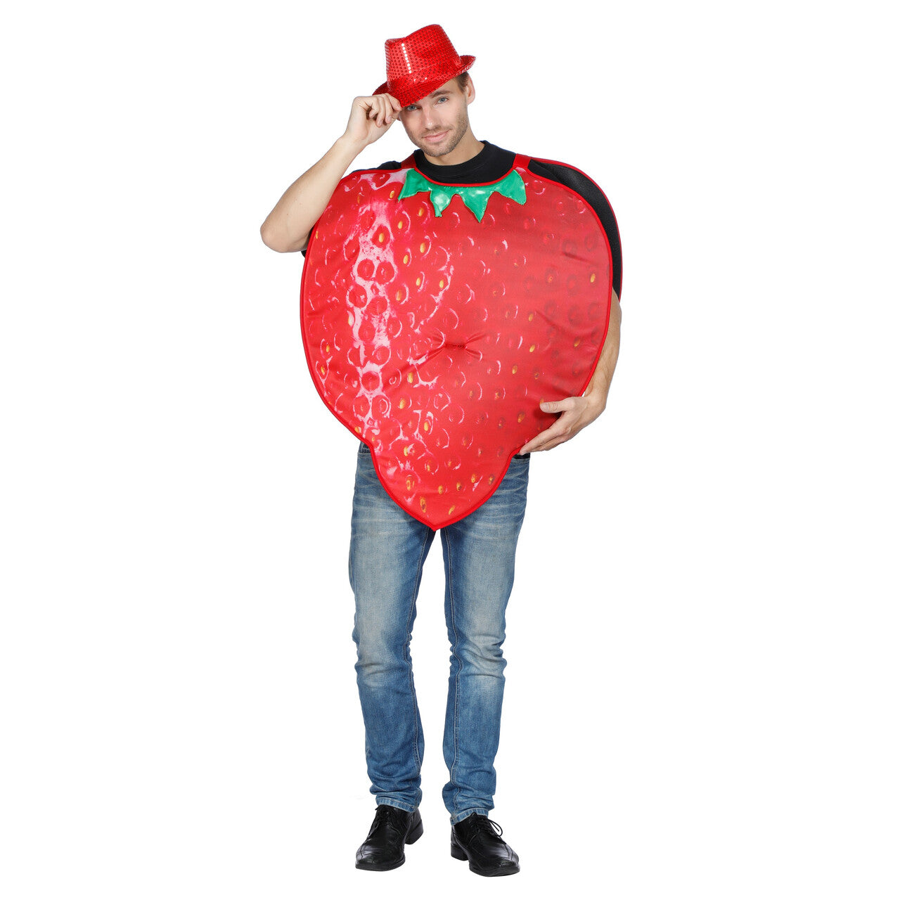 Op deze afbeelding zie je een Kostuums, van het merk Wilbers. Zalig Zoete Aardbei Kostuum