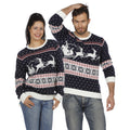 Kersttrui Blauw Met Slee Unisex