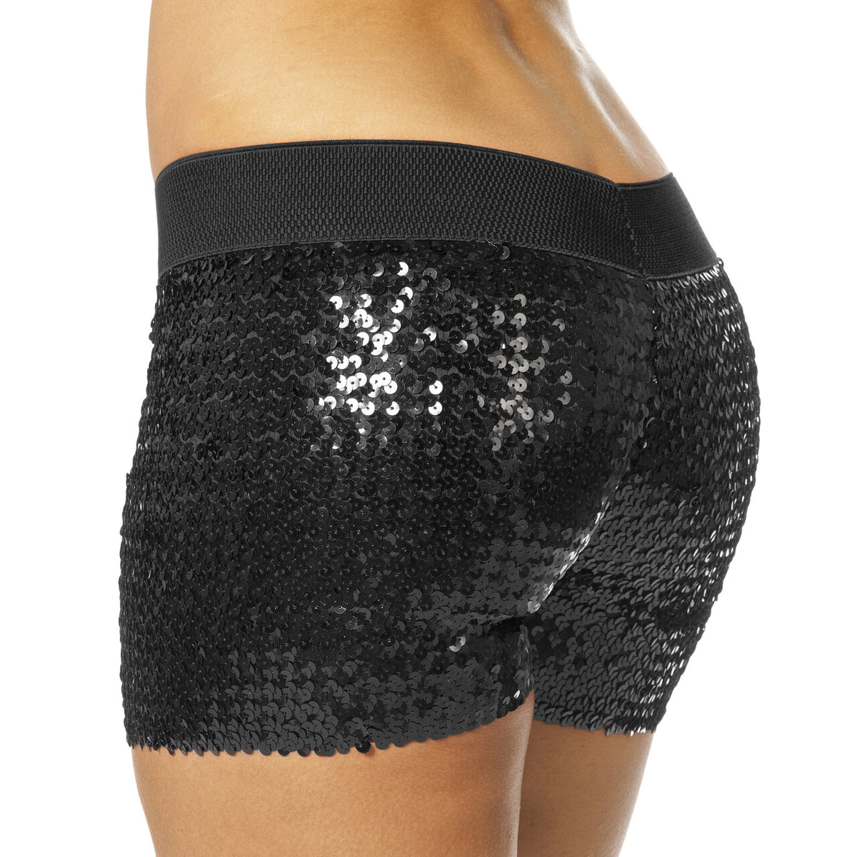 Op deze afbeelding zie je een Kostuums, van het merk Wilbers. Hotpants Pailletten Zwart Vrouw