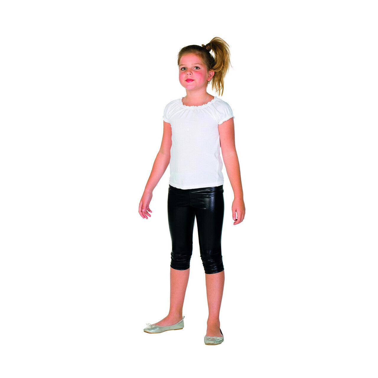 Op deze afbeelding zie je een Kostuums, van het merk Wilbers. Zwarte Legging Disco Danseres Meisje