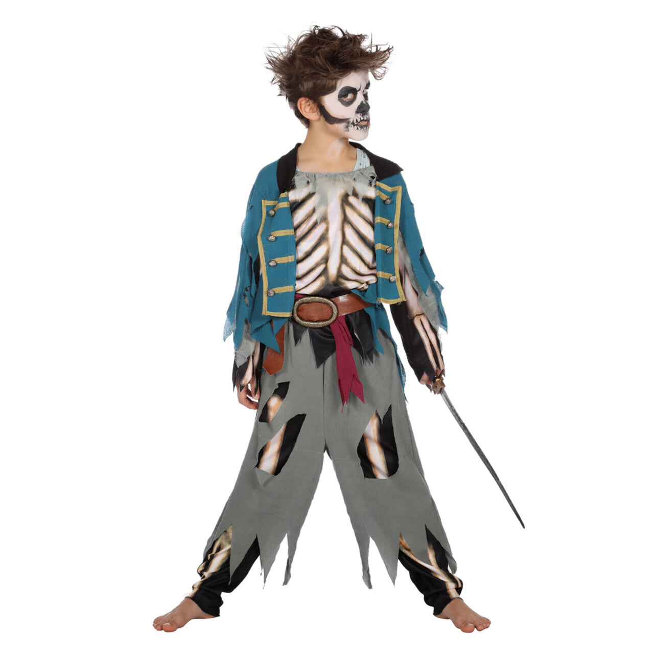Op deze afbeelding zie je een Kostuums, van het merk Wilbers. 1 Storm Teveel Zombie Piraat Jongen Kostuum