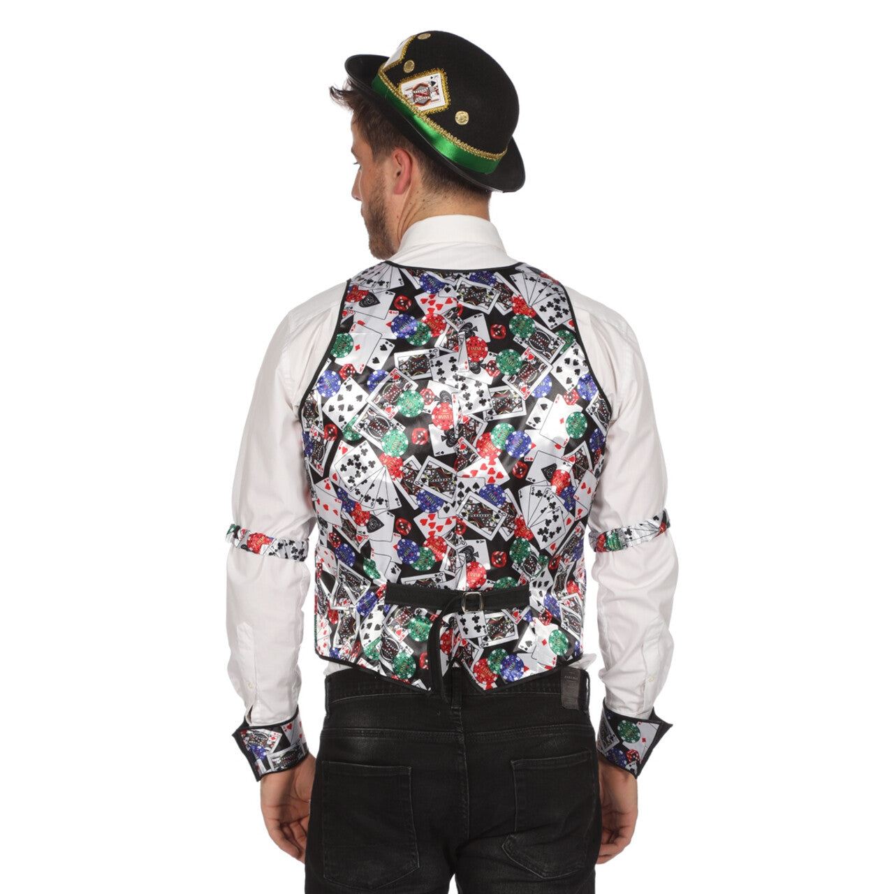 Op deze afbeelding zie je een Kostuums, van het merk Wilbers. Gilet Casino Poker Flush Man
