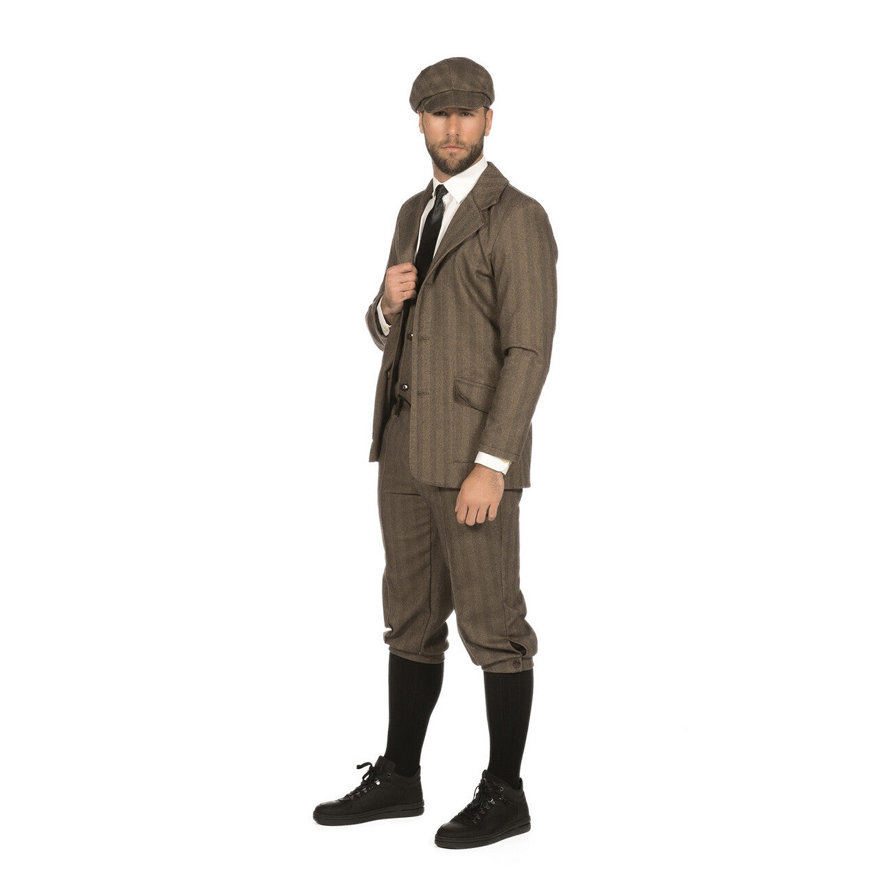 Op deze afbeelding zie je een Kostuums, van het merk Wilbers. Roaring 20s Herencolbert Peaky Birmingham Bruin Man
