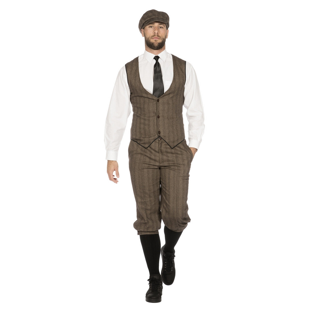 Op deze afbeelding zie je een Kostuums, van het merk Wilbers. Roaring 20s Set Bruinjohn Peaky Man Kostuum