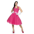 Jaren 50 Roze Stippen Swingdress Met Riem Vrouw