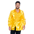 Chemise Fluo Jaune À Volants Satinée Disco Party Homme