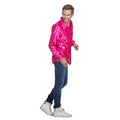 Roze Ruches Blouse Satijn Foute Disco Unisex