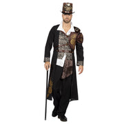 Op deze afbeelding zie je een Kostuums, van het merk Wilbers. Heertje Steampunk Jas Met Raderen Man