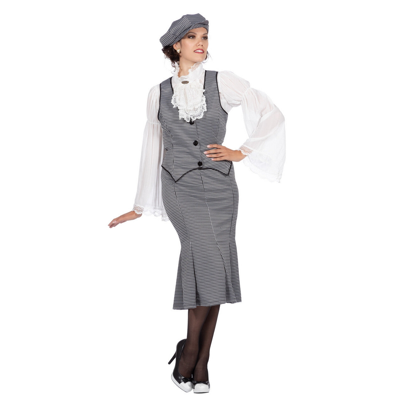 Op deze afbeelding zie je een Kostuums, van het merk Wilbers. Set Roaring 20s Polly Eastender Vrouw Kostuum
