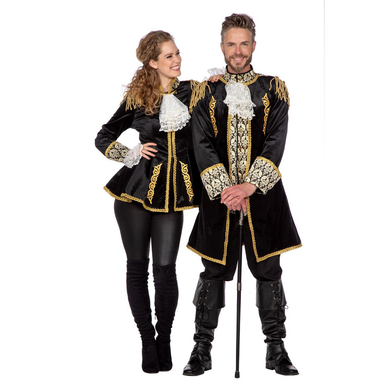 Op deze afbeelding zie je een Kostuums, van het merk Wilbers. Markiezin De Beaufort Zwart Vrouw Kostuum