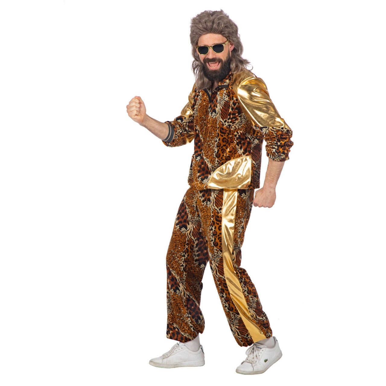 Op deze afbeelding zie je een Kostuums, van het merk Wilbers. Brabantse Camping Kitsch Panter Man Kostuum