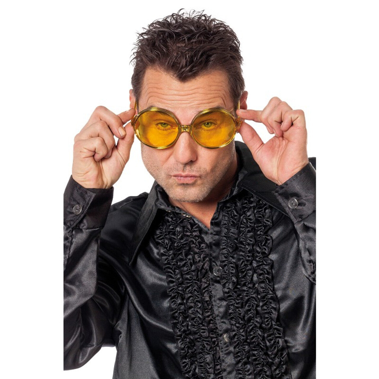 Op deze afbeelding zie je een Accessoires, van het merk Wilbers. Hippie Festival Gele Zonnebril