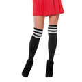 Cheerleader Socken Schwarz Mit Rotem Streifen