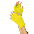 Gestrickte Fingerlose Handschuhe Neon Gelb