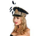 Casquette De Policier Scintillante Avec Plumes