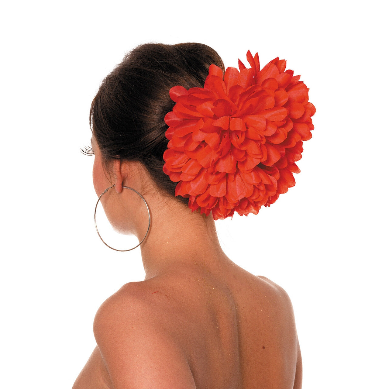 Op deze afbeelding zie je een Accessoires, van het merk Wilbers. Haarclip Bloem Rood Groot