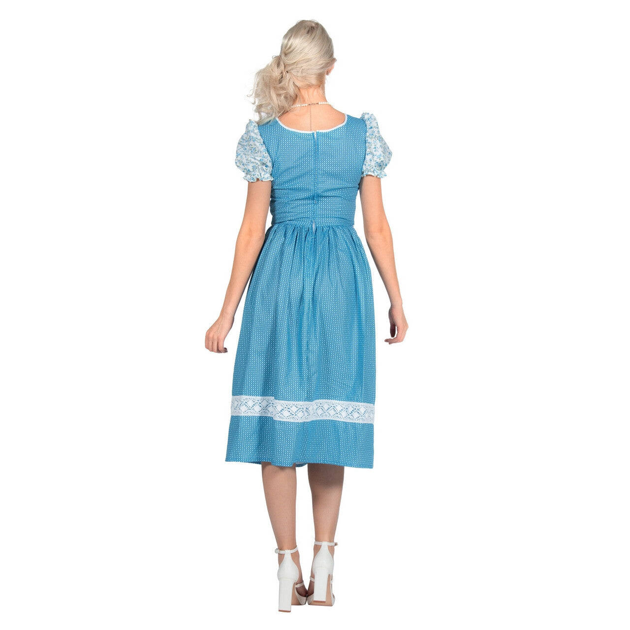 Op deze afbeelding zie je een Kostuums, van het merk Wilbers. Nette Knielange Dirndl Hemelsblauw Vrouw Kostuum