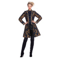 Prunkvoller Brokatmantel Gold-Blau Damen