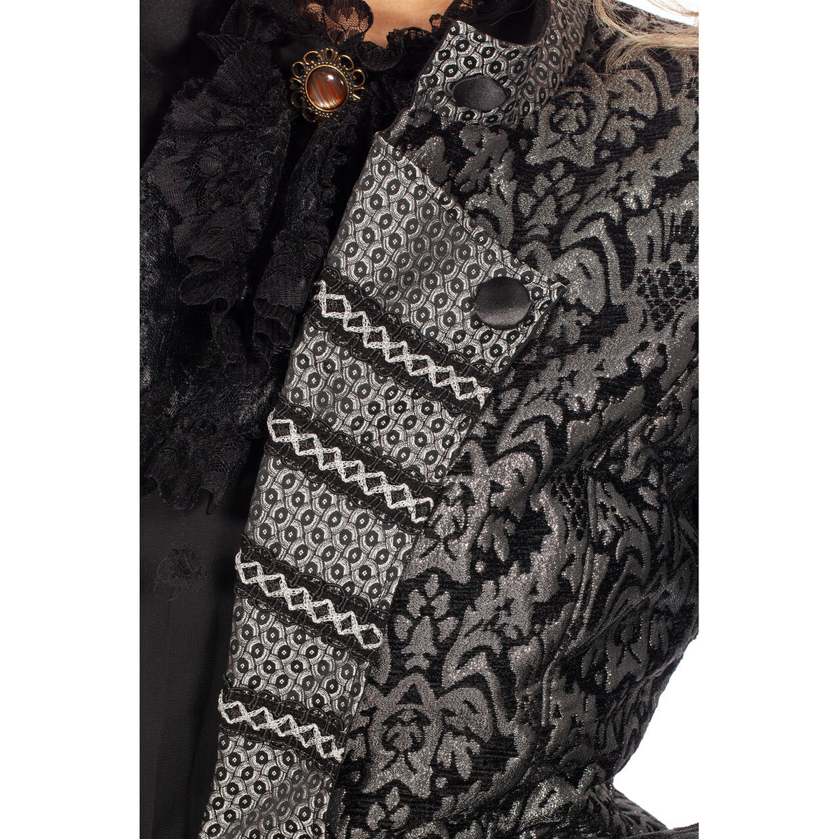 Op deze afbeelding zie je een Kostuums, van het merk Wilbers. Luxe Jas Baroness Silverbling Vrouw