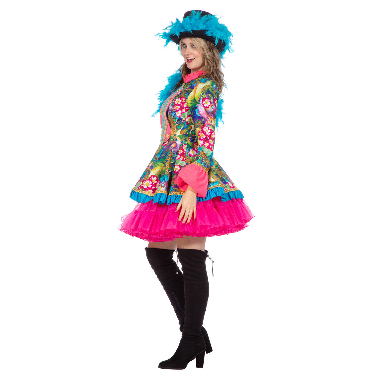 Op deze afbeelding zie je een Kostuums, van het merk Wilbers. Luxe Jas Daisy Dreamer Vrouw