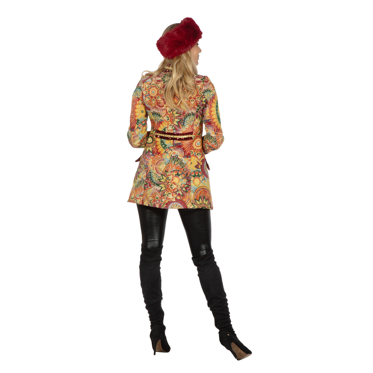 Op deze afbeelding zie je een Kostuums, van het merk Wilbers. Luxe Carnaval Sunny Jas Pailletten Vrouw