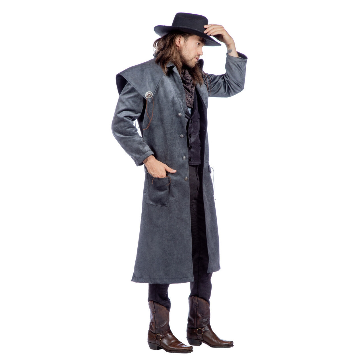Op deze afbeelding zie je een Kostuums, van het merk Wilbers. Bountyhunter Clint Westwood Man