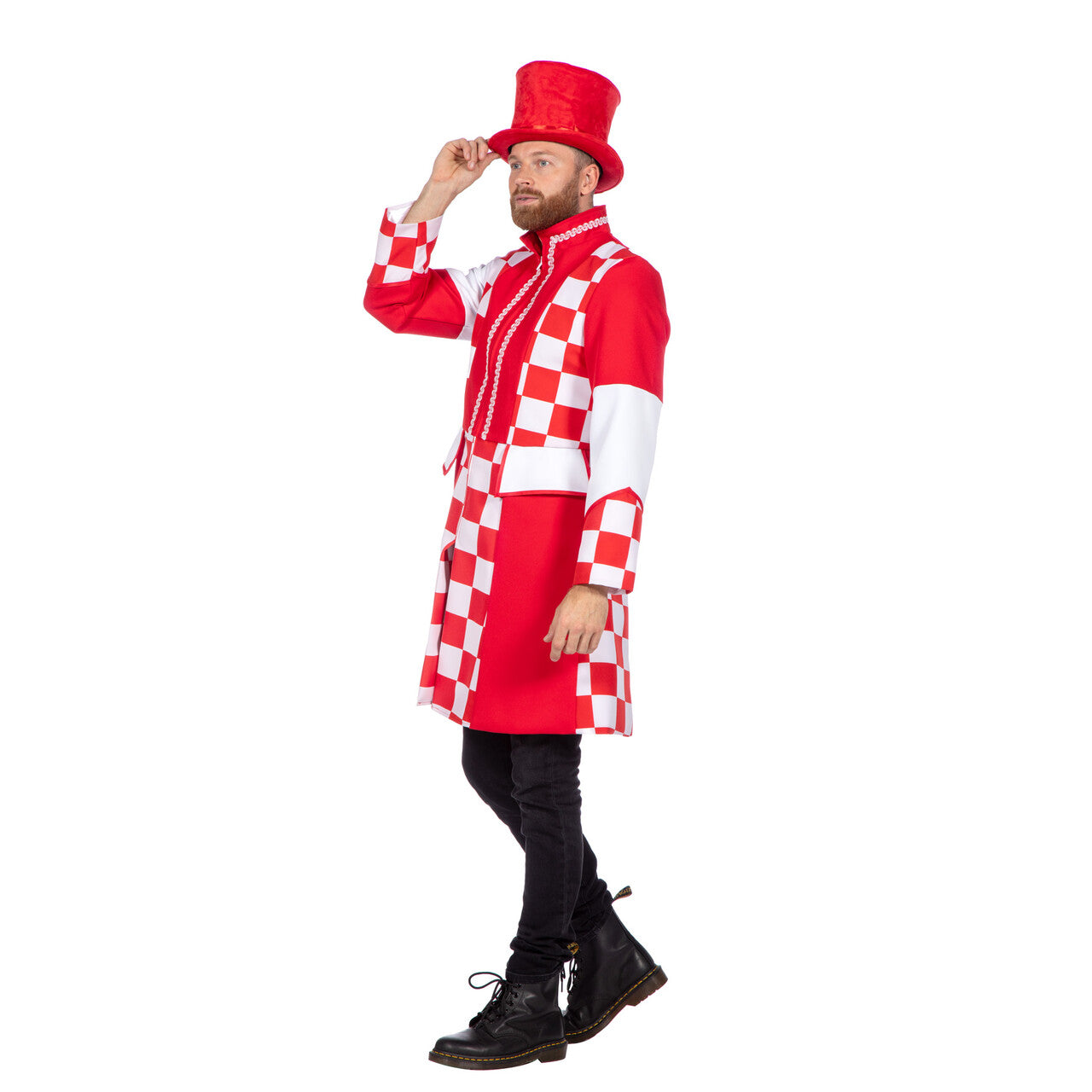 Op deze afbeelding zie je een Kostuums, van het merk Wilbers. Jas Billy Brabo Rood Wit Man