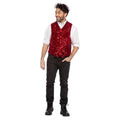 Glitter Gladiool Pailletten Gilet Rood Man