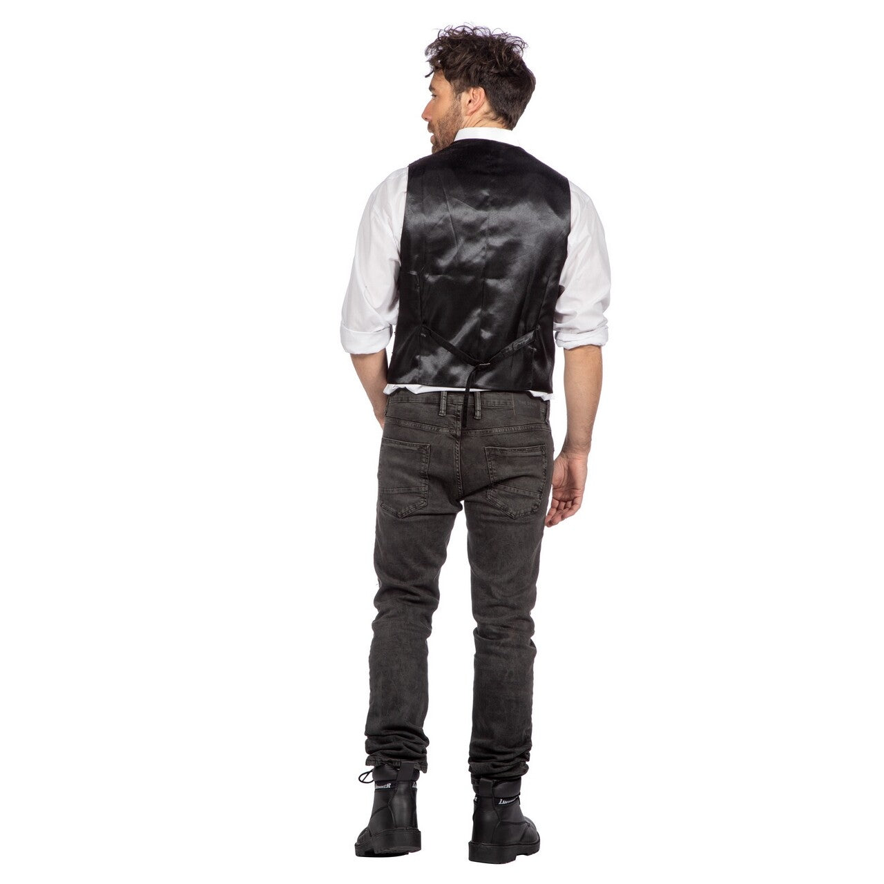 Op deze afbeelding zie je een Kostuums, van het merk Wilbers. Showstopper Pailletten Gilet Goud Man