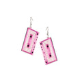 Boucles Doreilles Cassette Rétro Rose