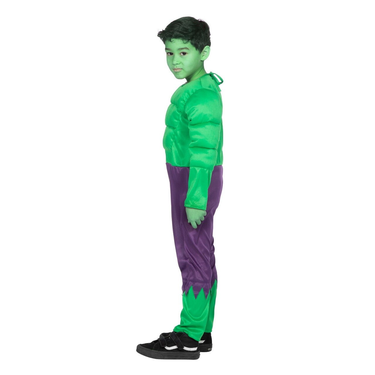 Op deze afbeelding zie je een Kostuums, van het merk Wilbers. The Big Green Hulk Junior Kind Kostuum