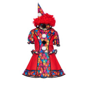 Op deze afbeelding zie je een Kostuums, van het merk Wilbers. Rode Giechel Clown Jurk Meisje
