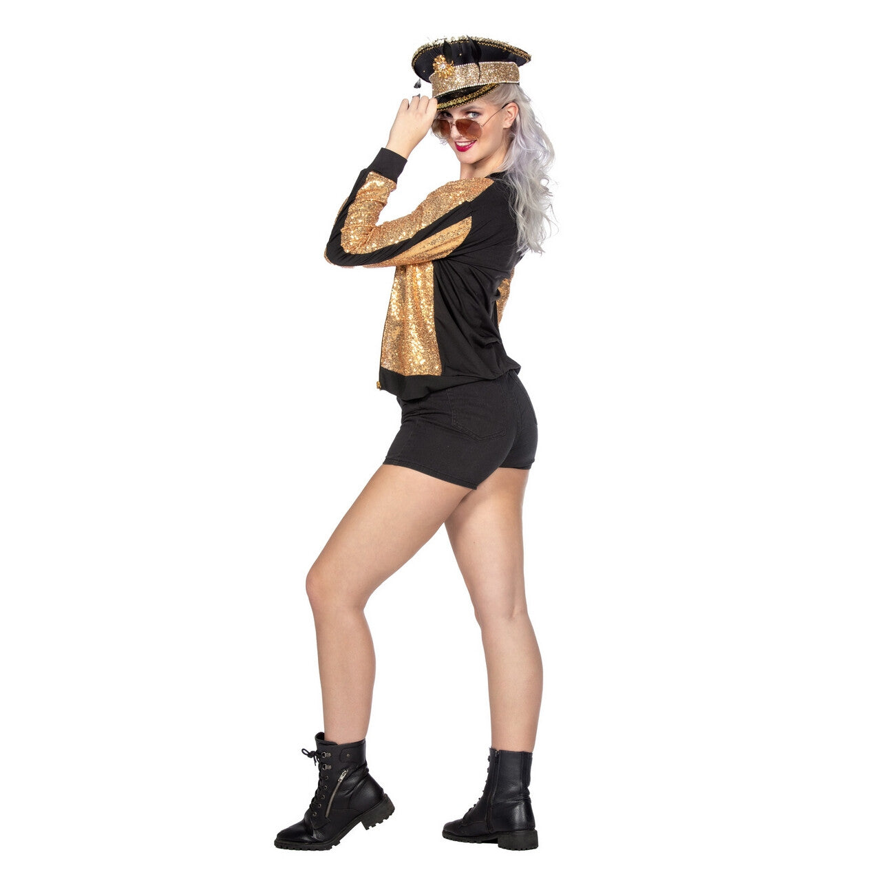 Op deze afbeelding zie je een Kostuums, van het merk Wilbers. Gouden Glitterfest Jas Vrouw