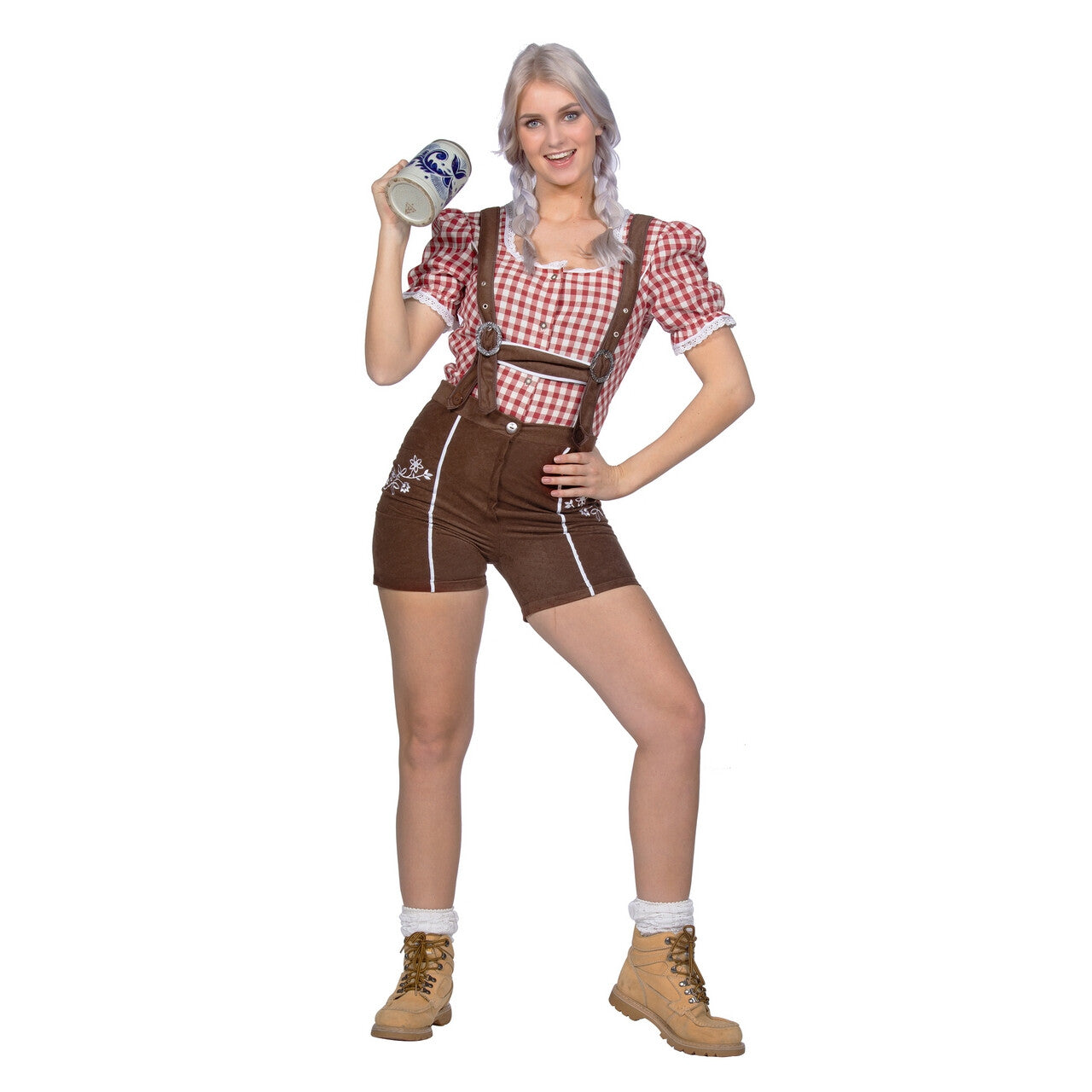 Op deze afbeelding zie je een Kostuums, van het merk Wilbers. Lekkere Korte Lederhose Bruin Vrouw
