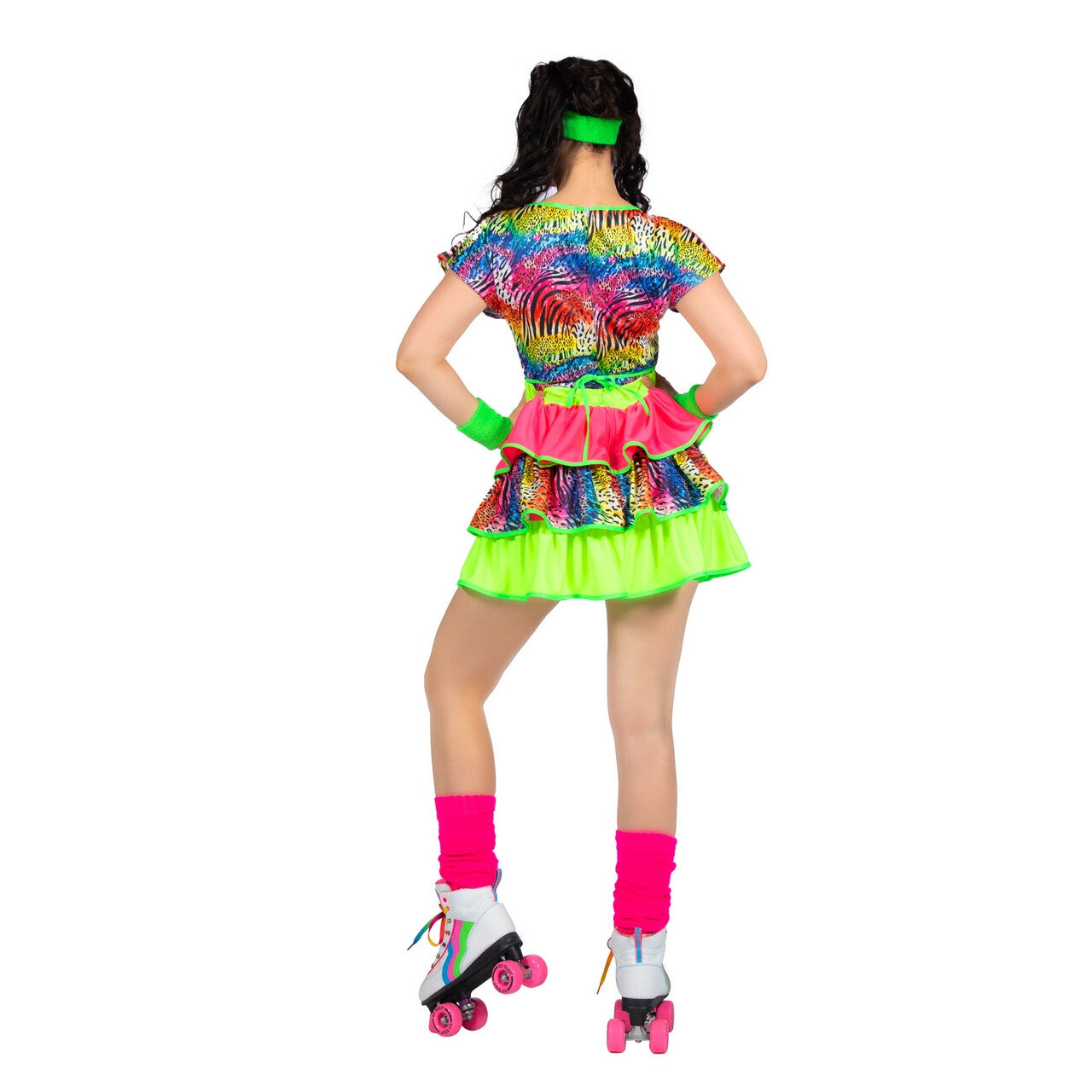 Op deze afbeelding zie je een Kostuums, van het merk Wilbers. Wilde Jaren 80 Tijger Disco Vrouw Kostuum
