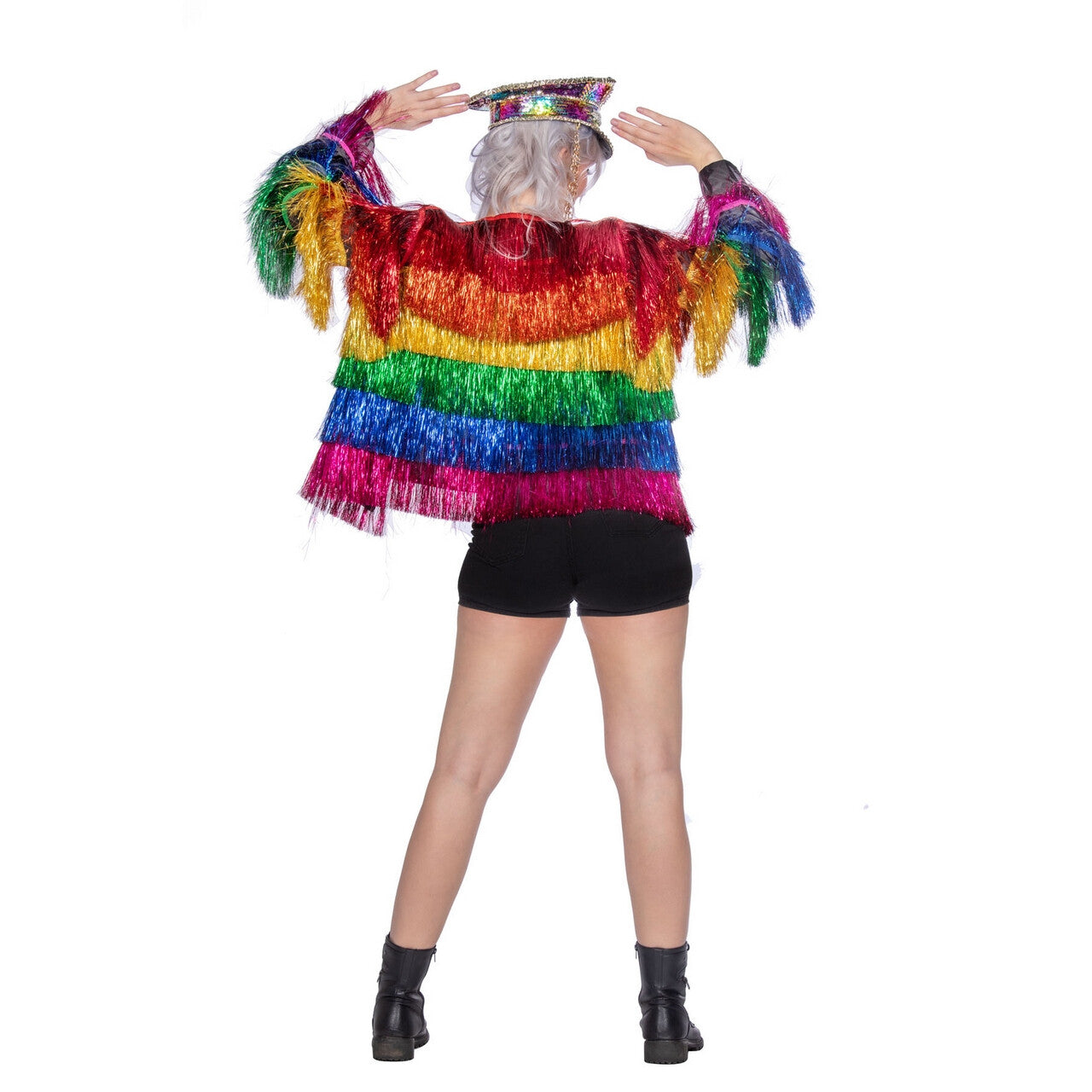 Op deze afbeelding zie je een Kostuums, van het merk Wilbers. Festival Shake It Off Rainbow Jas Vrouw