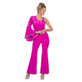 Disco Dora Velvet Catsuit Fuchsia Vrouw Kostuum