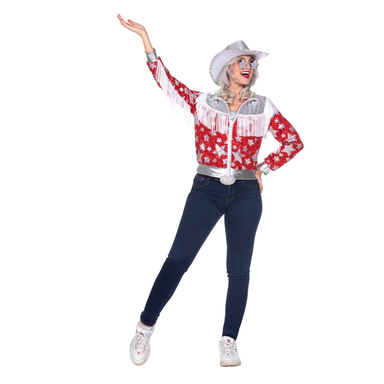 Op deze afbeelding zie je een Kostuums, van het merk Wilbers. Glam Star Of The Western Show Jas Vrouw