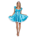 Gekroonde Schoonheid Blauw Vrouw Kostuum