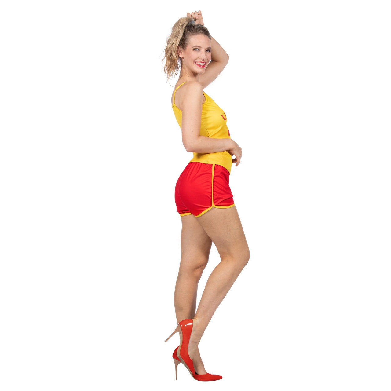 Op deze afbeelding zie je een Kostuums, van het merk Wilbers. Lifequard Beach Babe Pamela Vrouw Kostuum