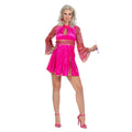 Glitter Disco Sexy Sally Roze Vrouw Kostuum