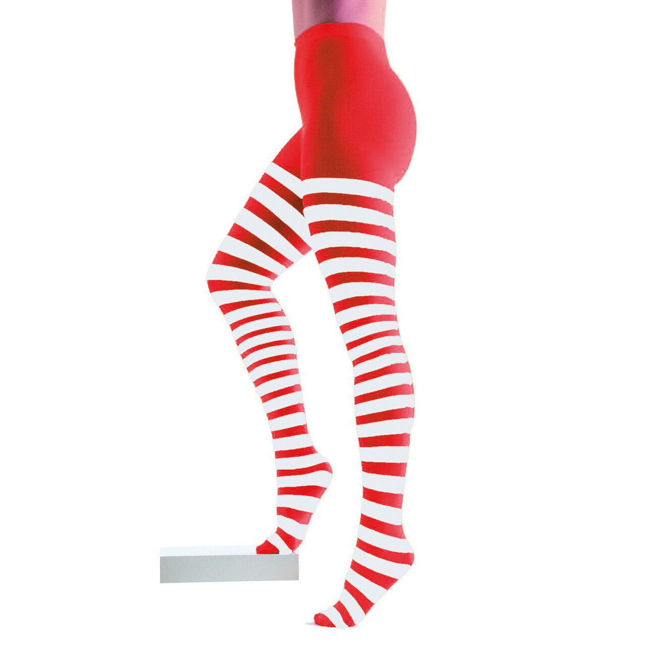 Op deze afbeelding zie je een Accessoires, van het merk Wilbers. Panty Gestreept Rood / Wit