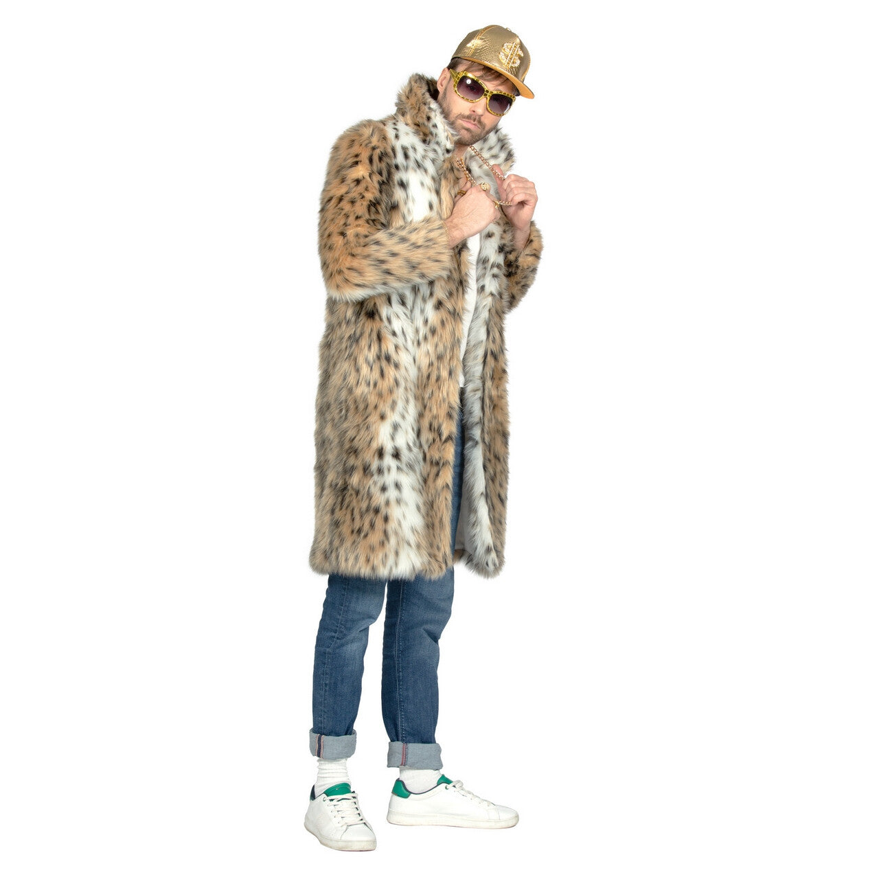 Op deze afbeelding zie je een Kostuums, van het merk Wilbers. Imitatie Bontjas Superpimp Panterlicious Man