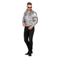 Zilveren Shine Disco Overhemd Man